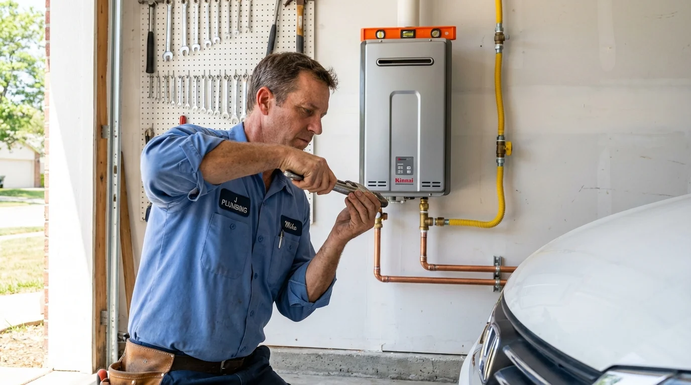 Tankless water heater installation by a Johns Plumbing LLC plumber in Luverne